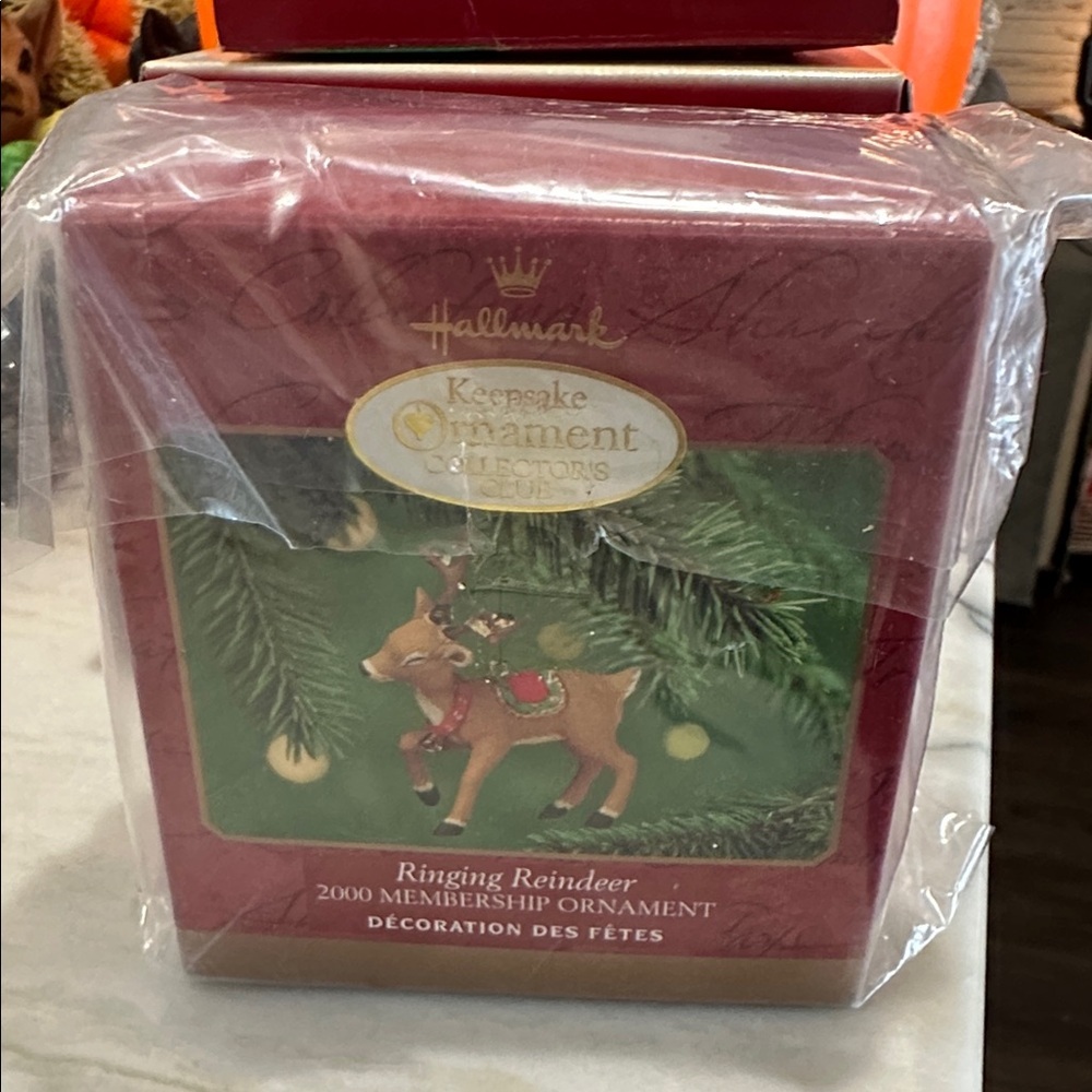Hallmark Keepsake Ornament Collectors Club 2000 Ringing Reindeer New in Box!
